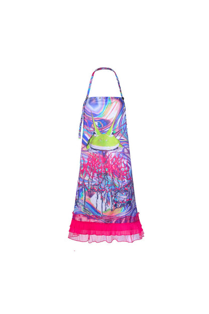 Horned Frog Lace-Up Rivet Lace Apron