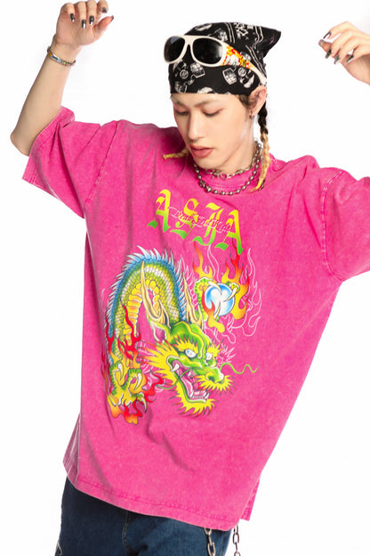 Dragon Print Loose Blouse
