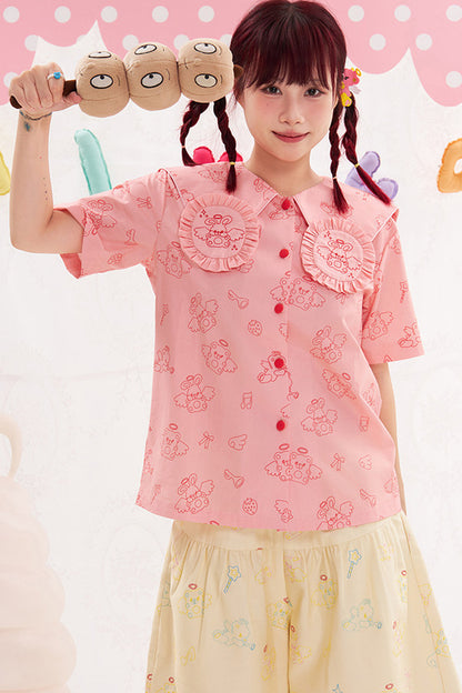 Bunny Collar Loose Blouse