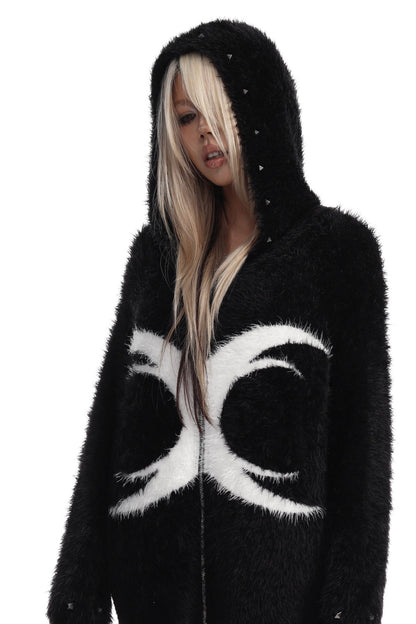Logo Studded Mohair Cardigan