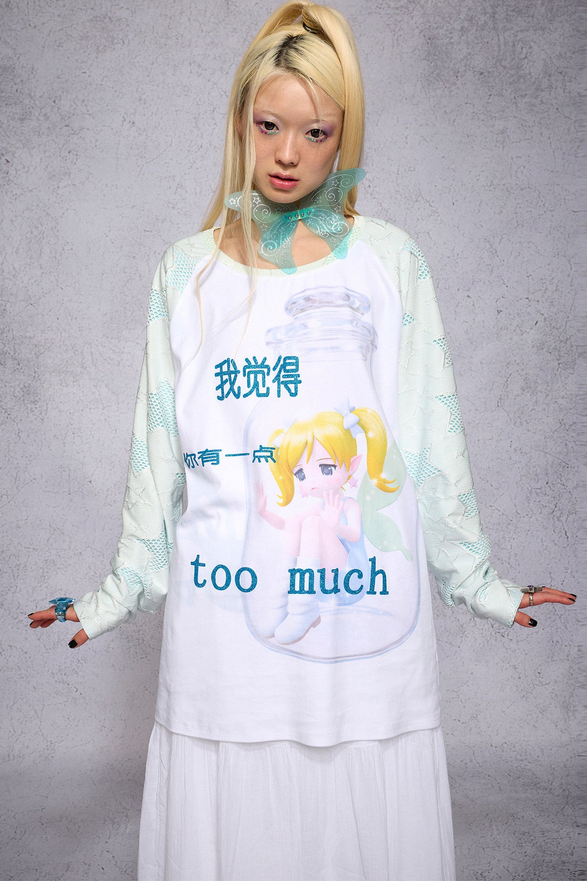 Girl Print Long-Sleeve Top