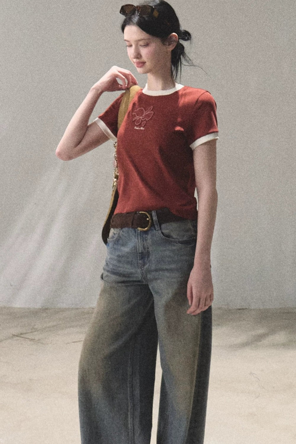 Color-Blocked Cotton Knit Top