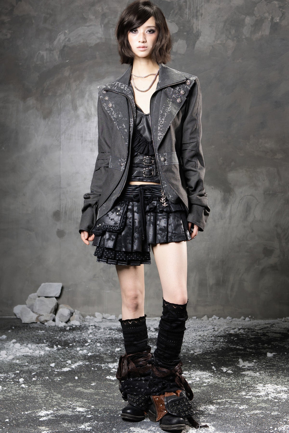 High-Waisted Multi-Layered Pleated Skirt