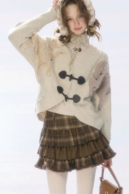 Rabbit Patch Knit Duffle Cardigan