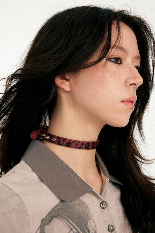 Punk Rivet Leather Necklace