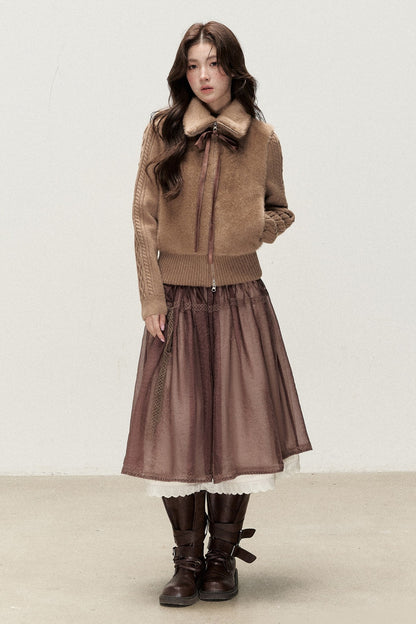 Ballet Brown Gauze Long Skirt