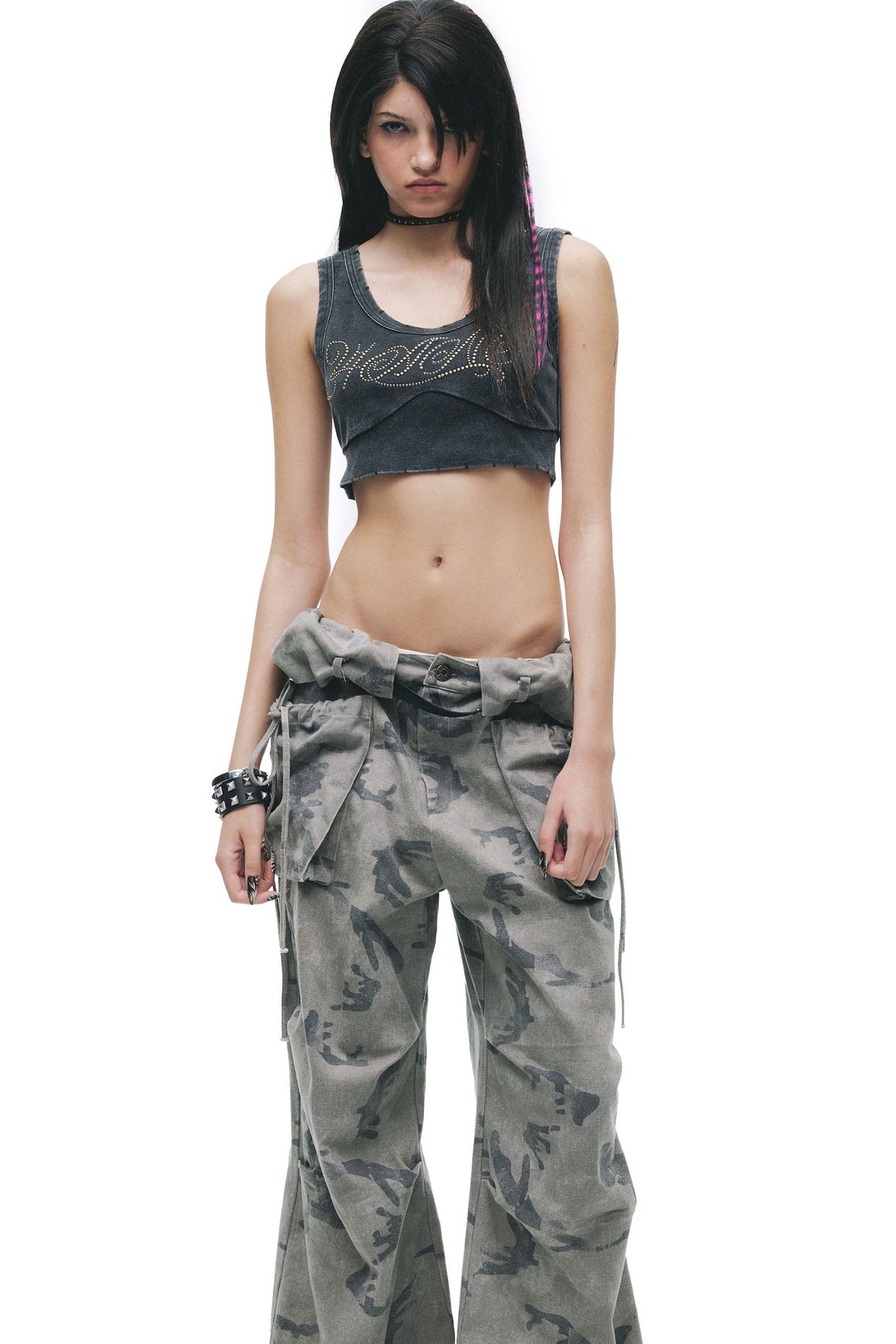 Distressed Beaded Tank Top
