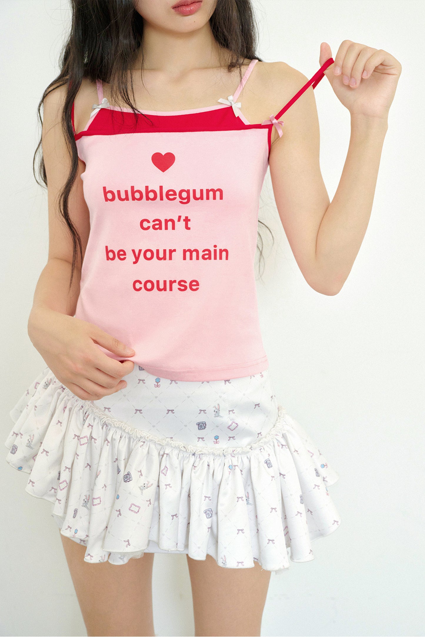 Text Cotton Knit Cami