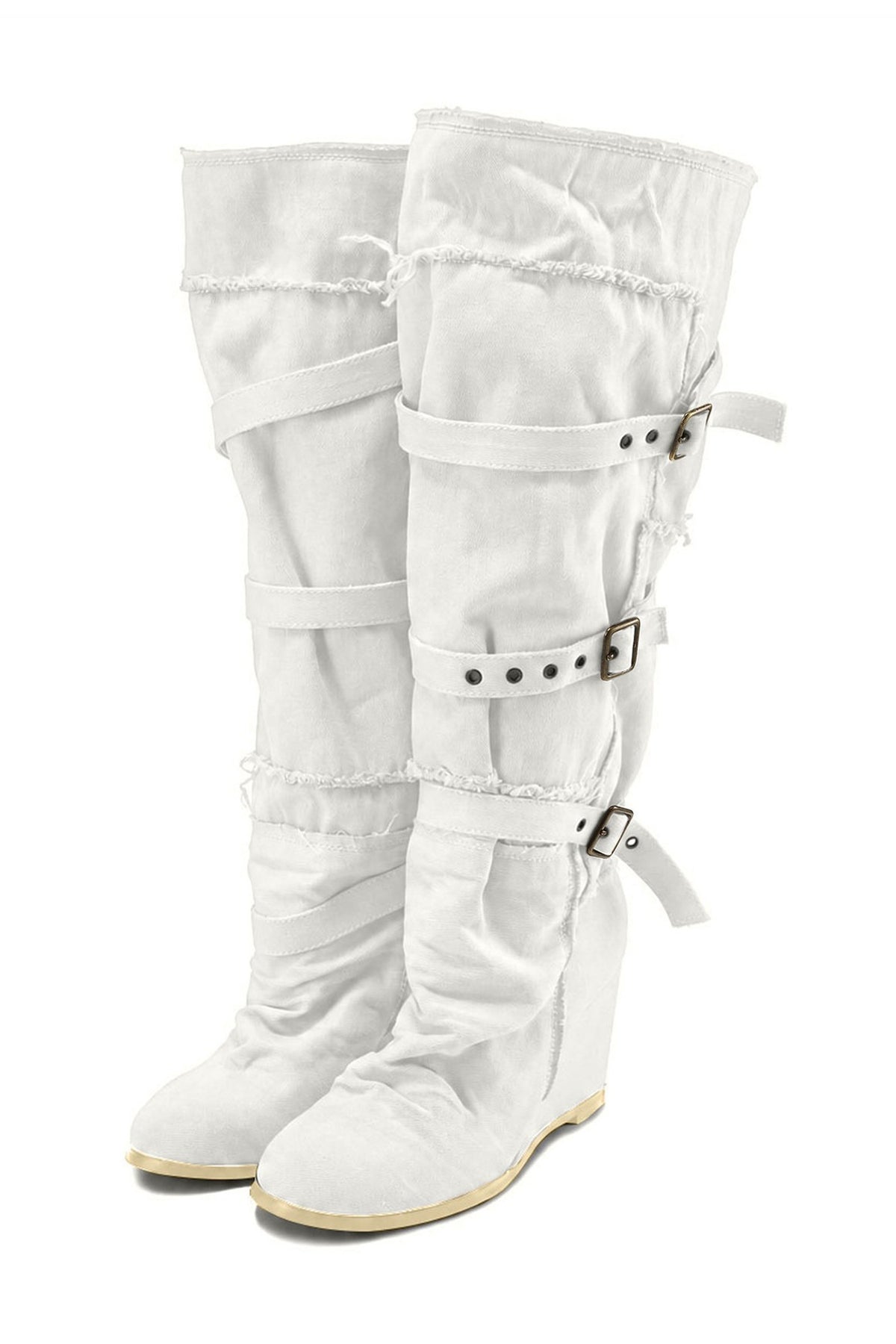 Distressed Wedge Boots