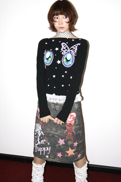 Comic Eye Long Sleeve Top