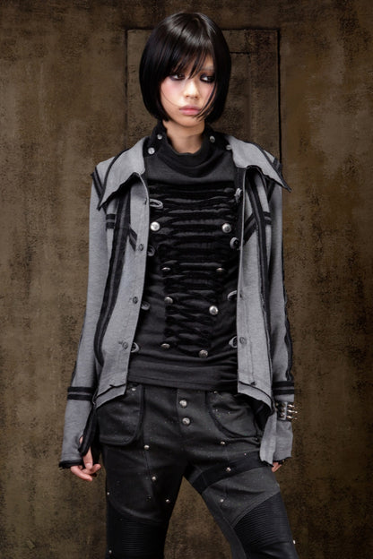 Two-Way Raw Edge Outerwear Shirt