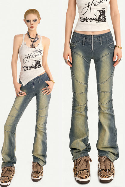 Retro Flared Denim Pants