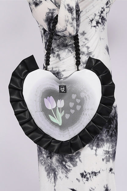 Tulip Heart Woven Crossbody Bag
