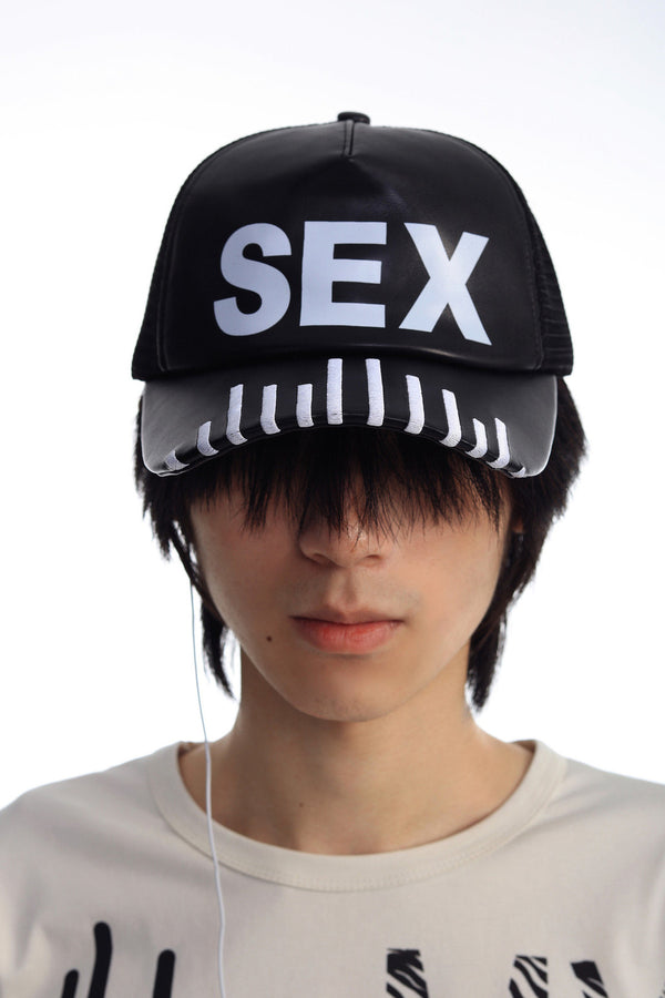 Leather Print Embroidered Baseball Cap