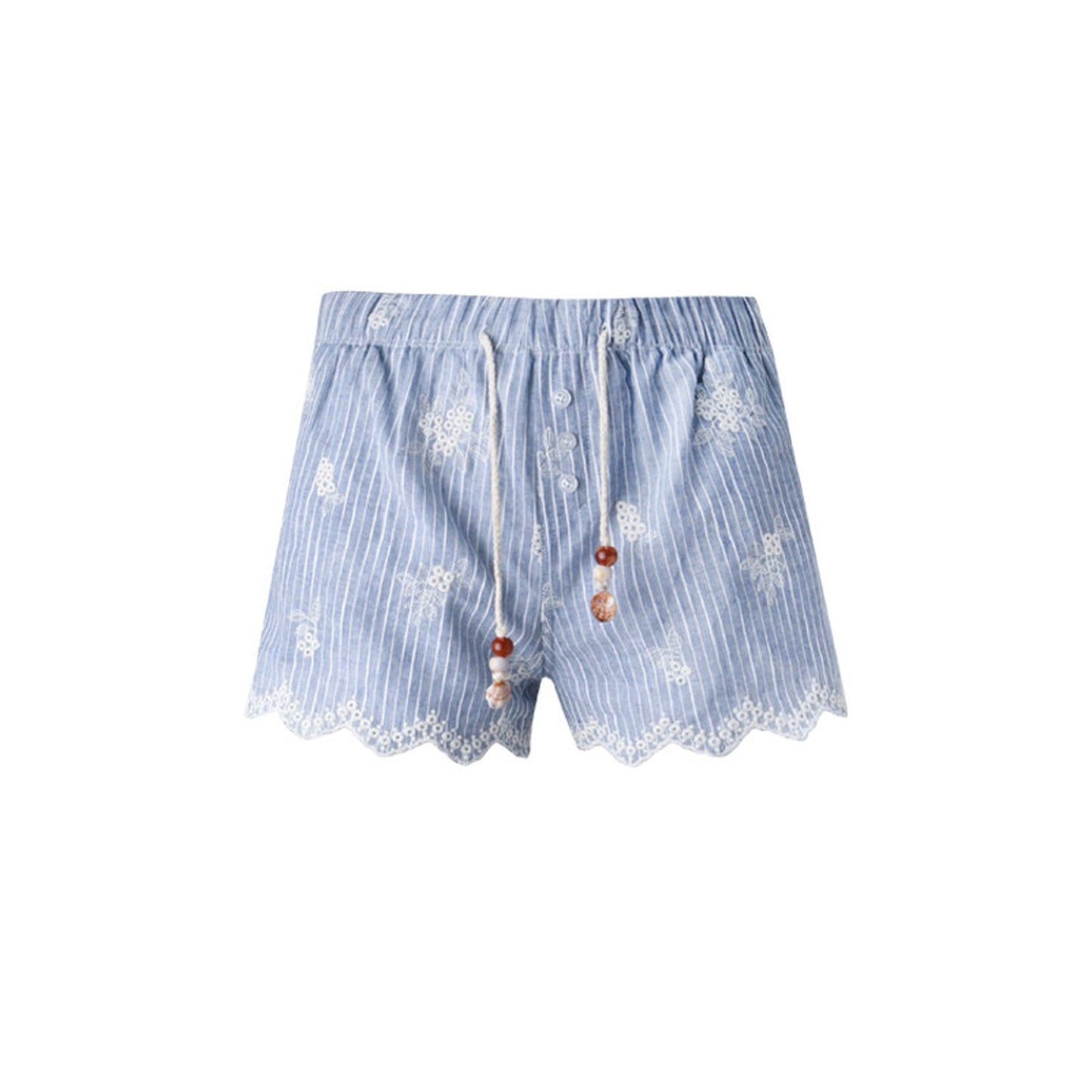 Gray-Blue Jacquard Halter Camisole and Shorts Set-Up