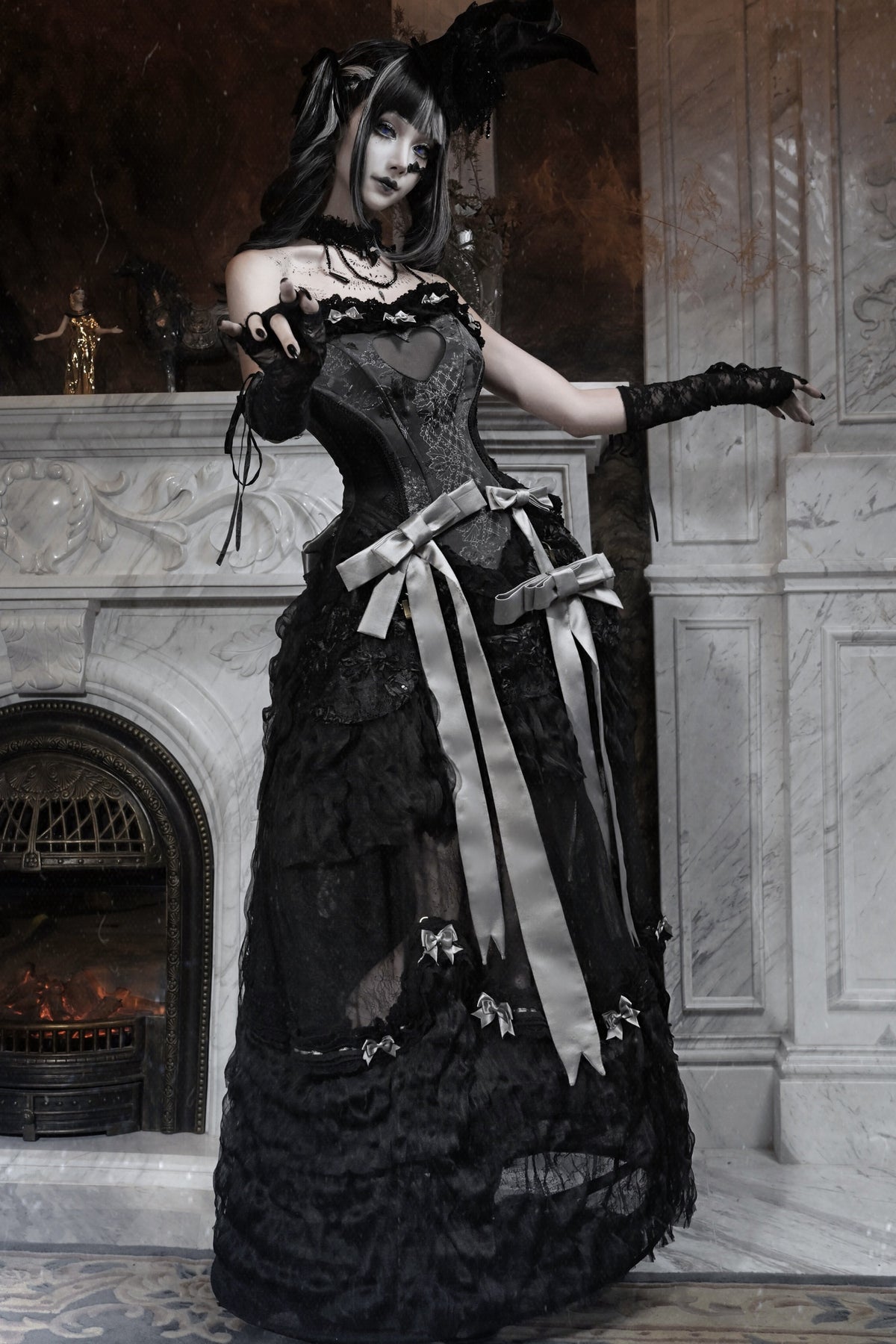 Gothic Heart Fishbone Camisole Set-Up