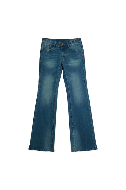 Retro Embroidery Low-Waist Flared Jeans