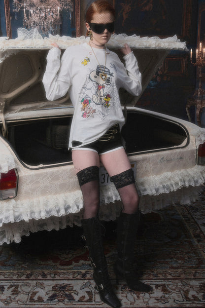 Low-Waist Layered-Look Woolen Shorts