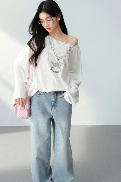 Pony Necklace Off-Shoulder Top Set-Up