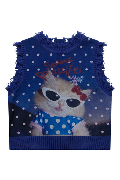Starry Sky Cat Print Vest