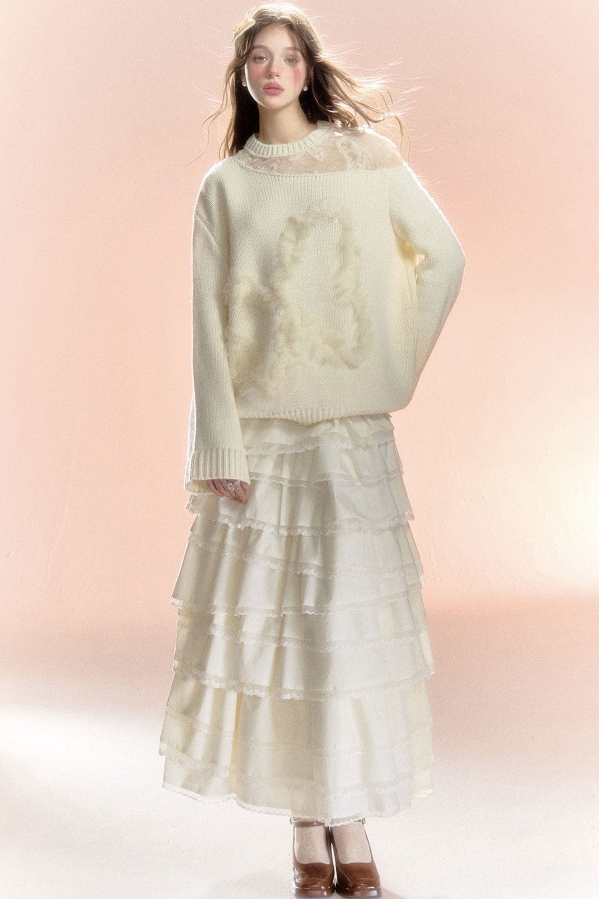 Multi-Layered Asymmetrical Lace Princess Skirt