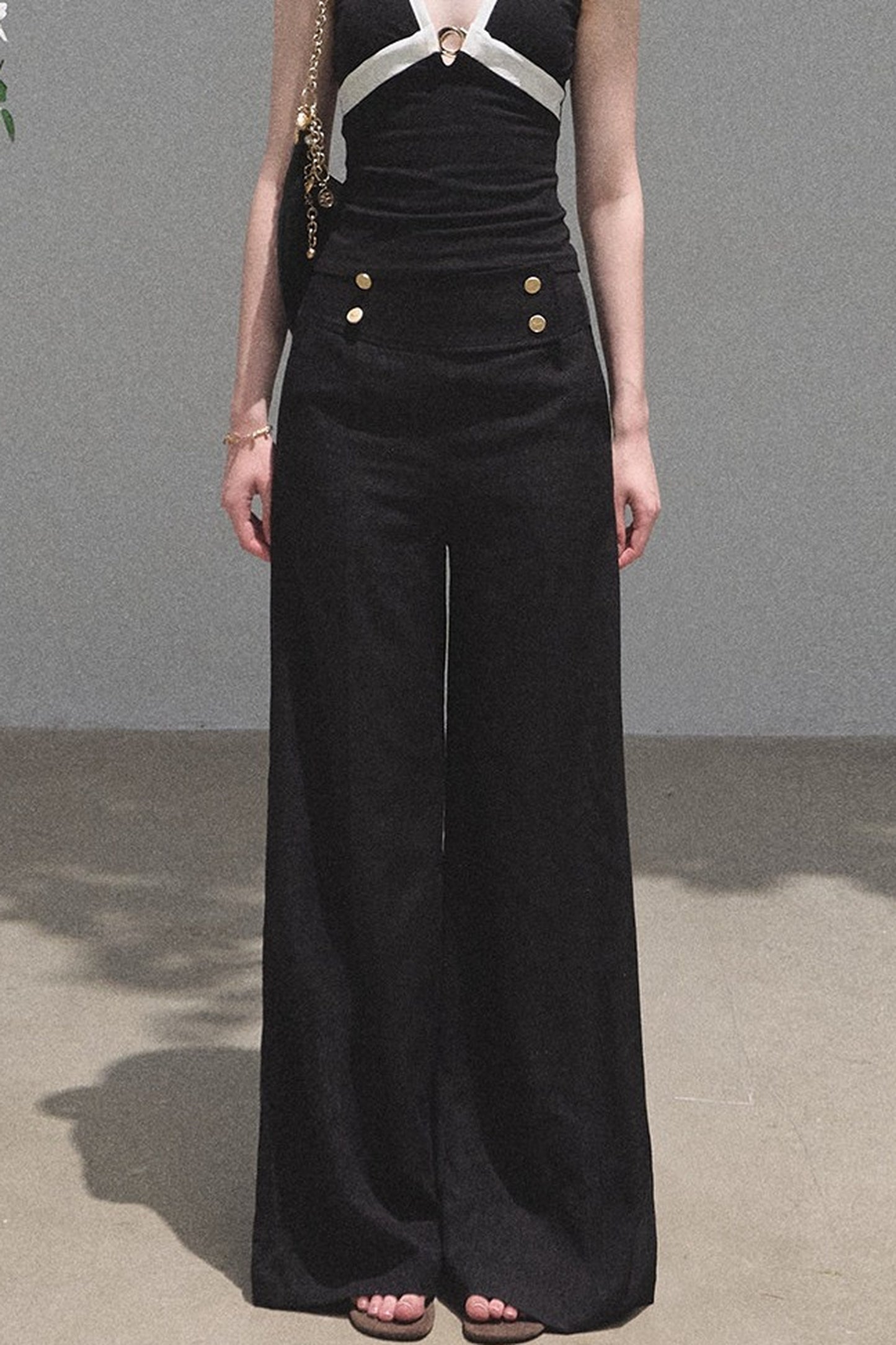 High-Waisted Drape Wide-Leg Pants
