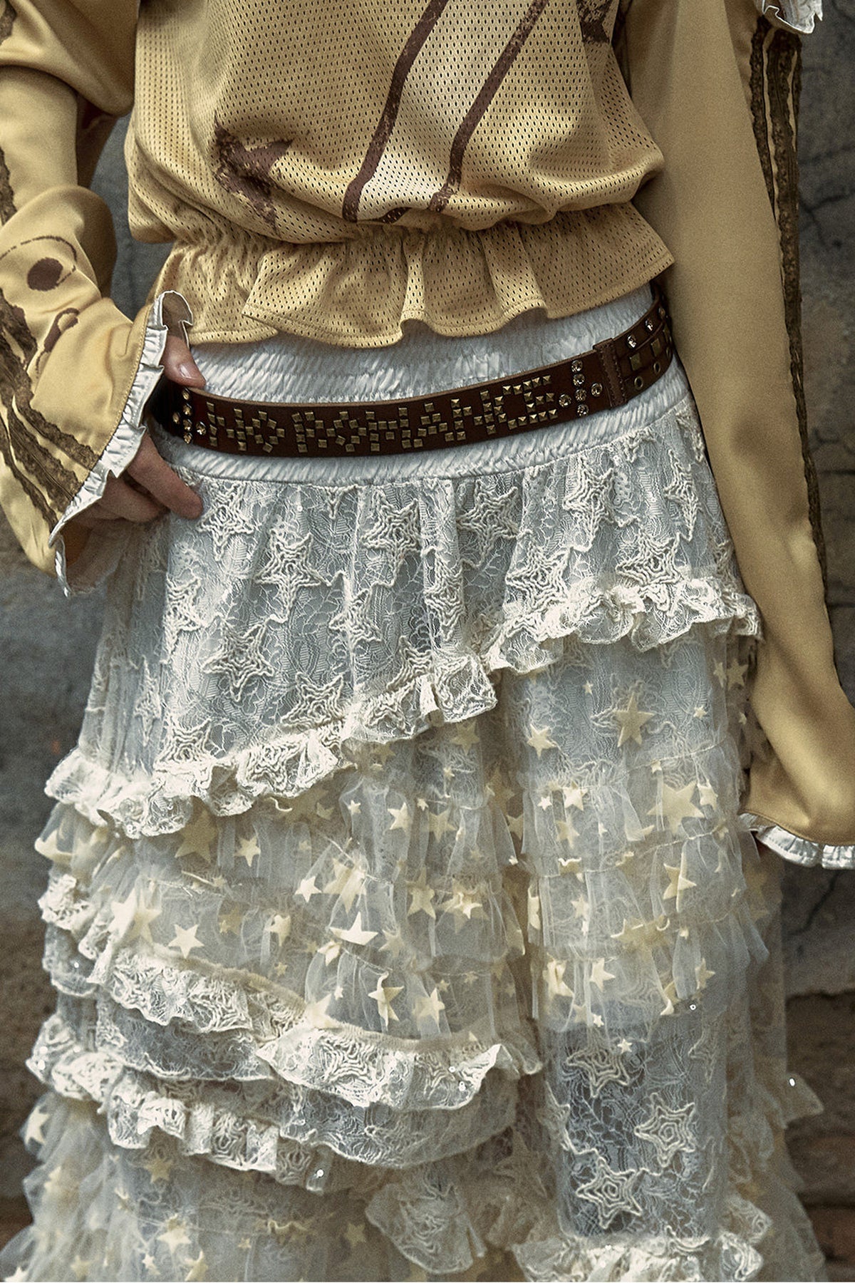 Diamond-Encrusted Genuine Leather Belt