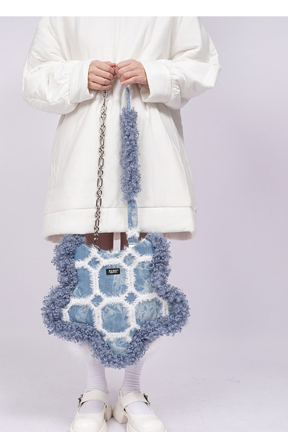 Borsa sottobraccio rétro in denim