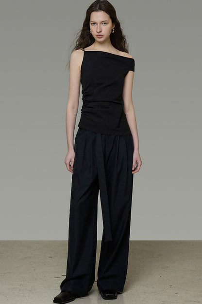 Asymmetrical Off-Shoulder T-Shirt