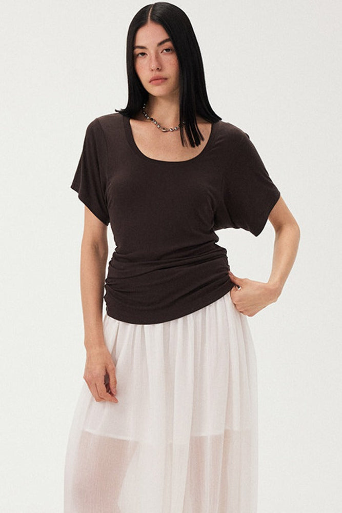 Diddimodau Ruched Waist Knit Blouse