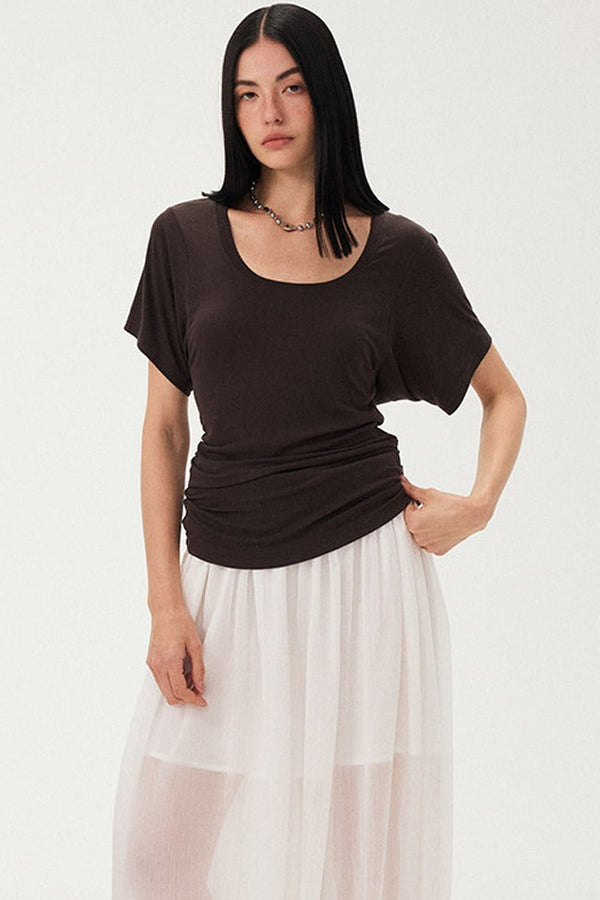 Diddimodau Ruched Waist Knit Blouse