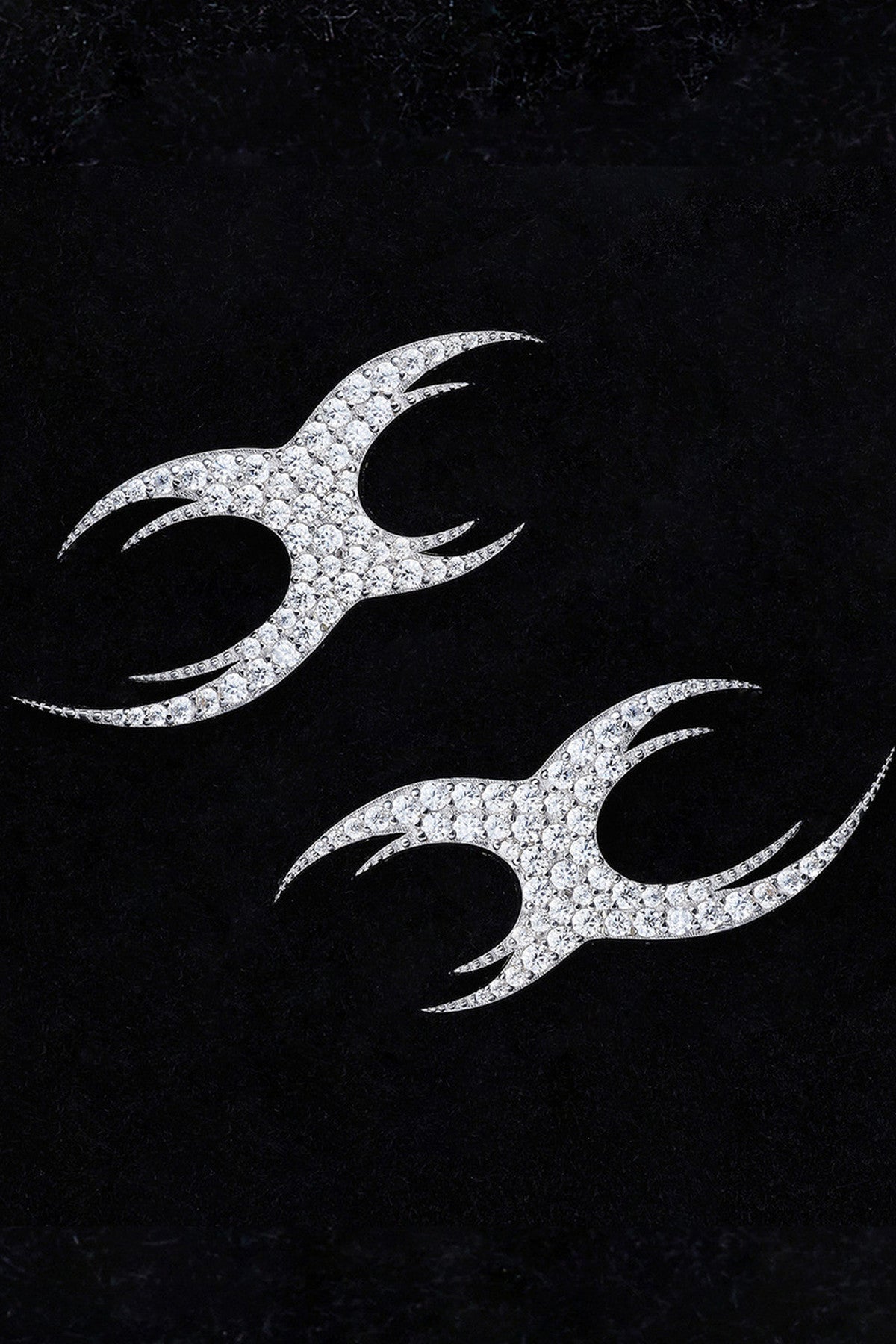 Irregular Diamond Inlaid Silver Studs
