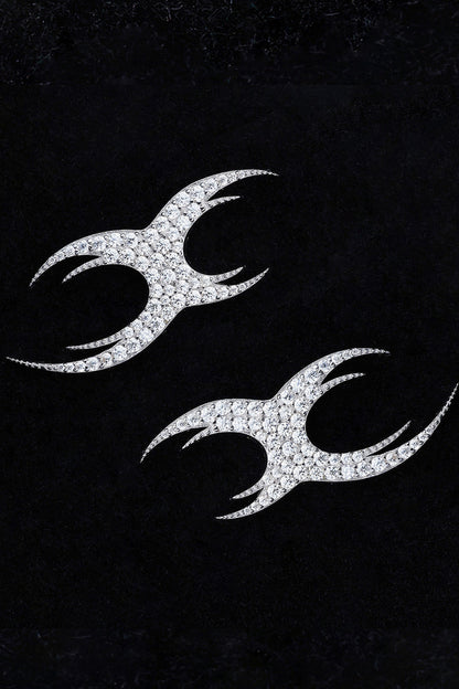 Irregular Diamond Inlaid Silver Studs