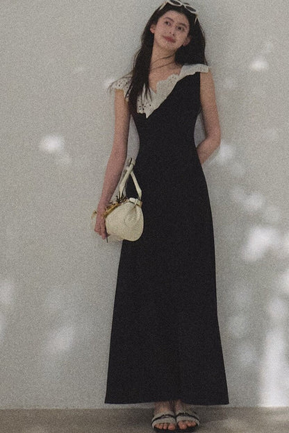 Robe en coton sans manches dos nu à ombre d’arbre