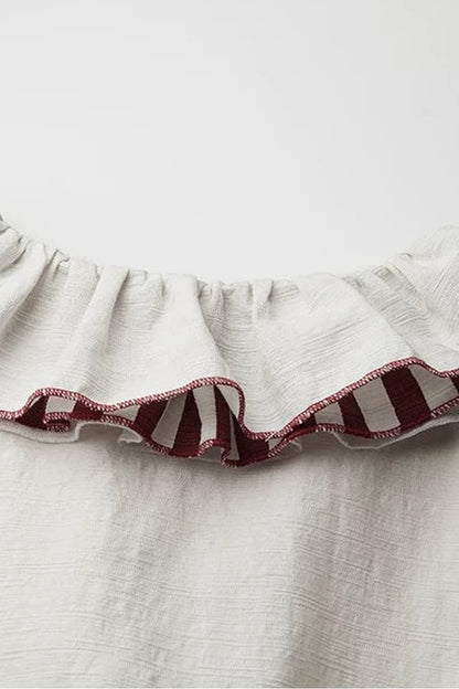 Quirky Clown-Style Red White Striped Shirt