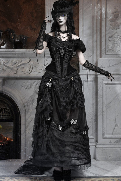 Gothic Off-Shoulder Tulle Top