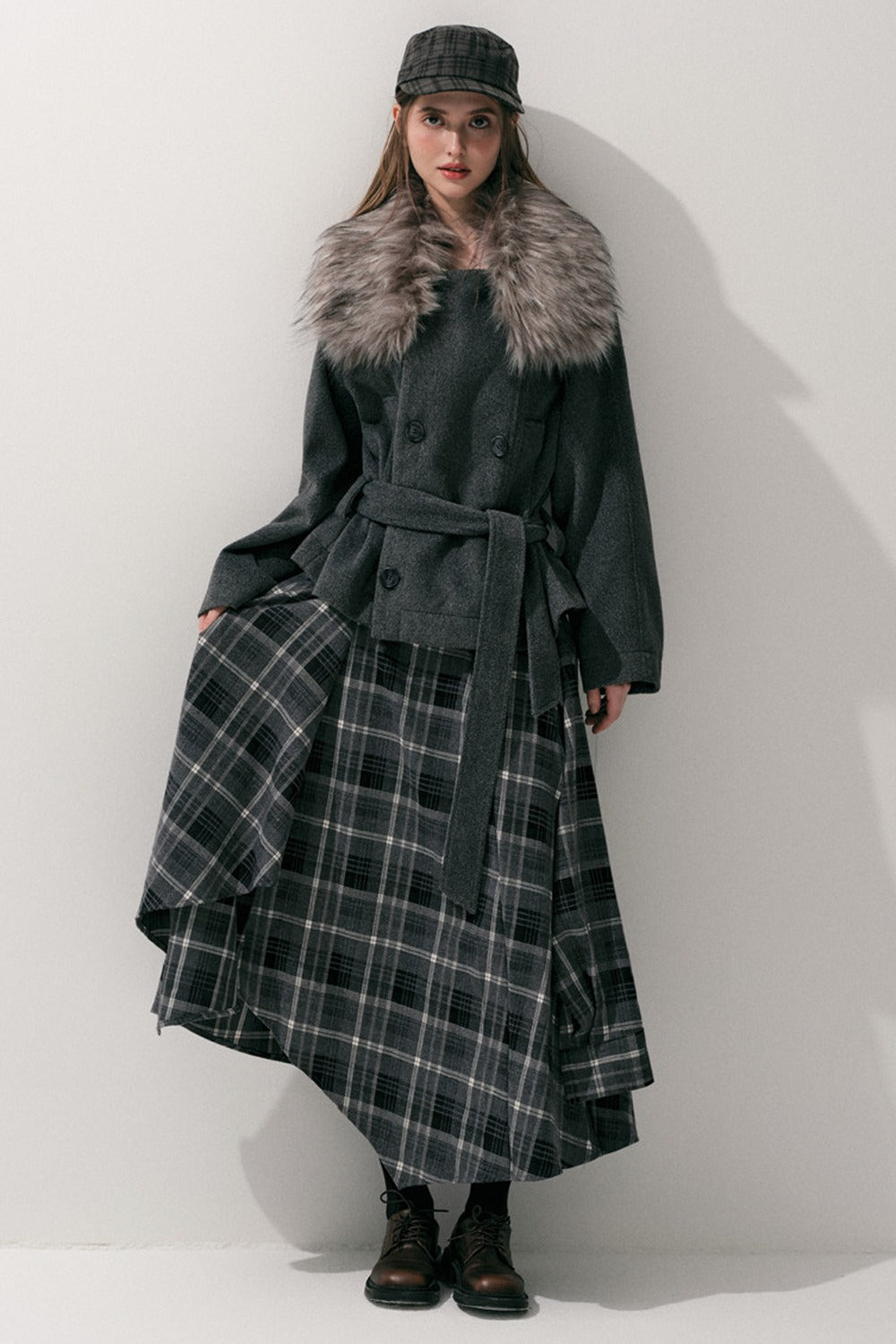 Fur Collar Wool Coat