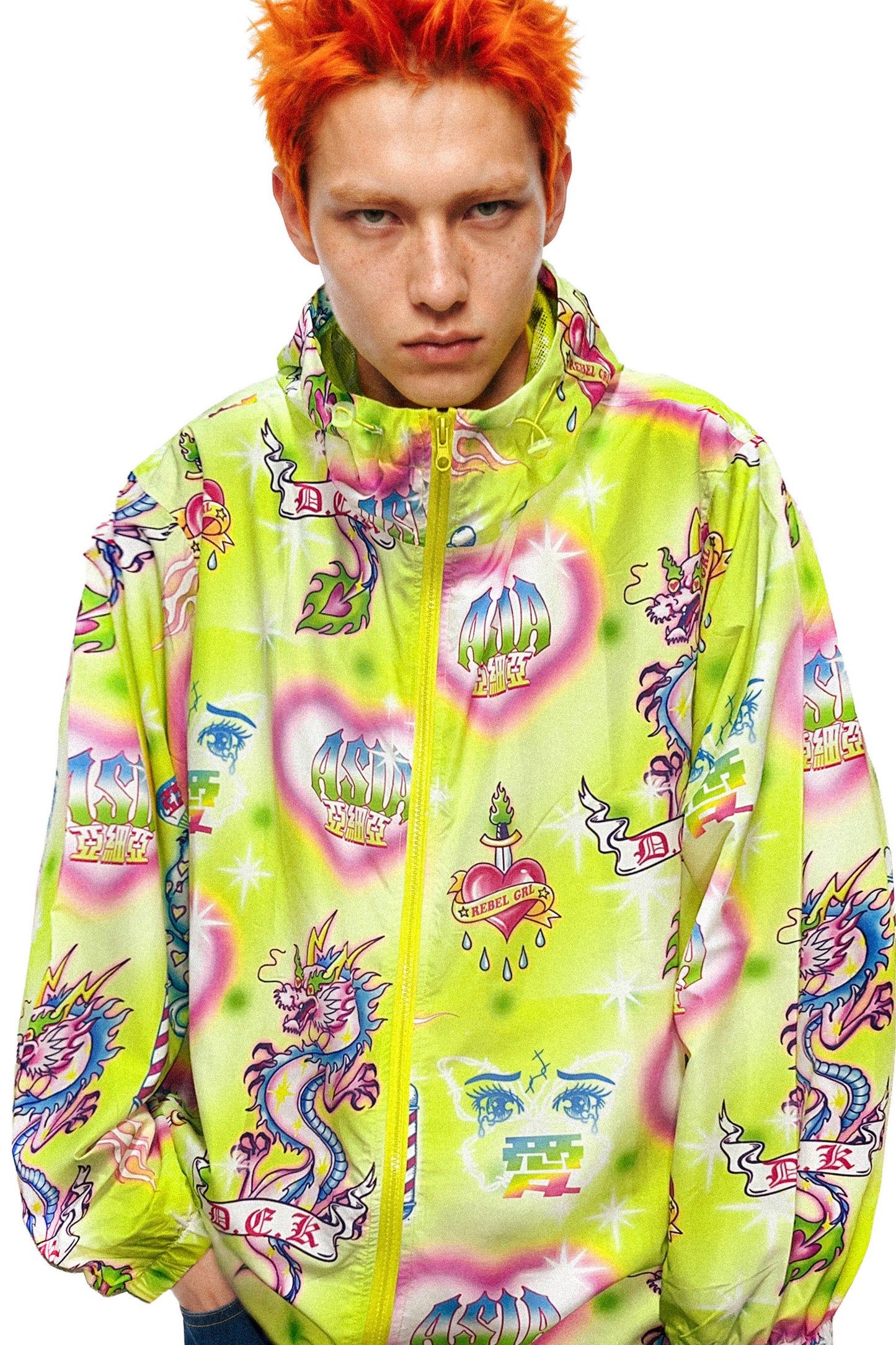 Showa veste shell en Teflon à imprimé tatouage