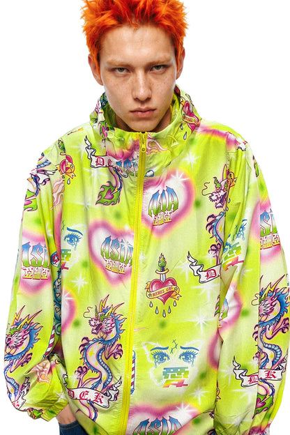 Showa veste shell en Teflon à imprimé tatouage