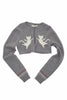 Grau Strickjacke