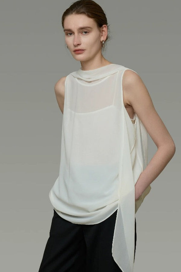 French Ribbon Sleeveless Top