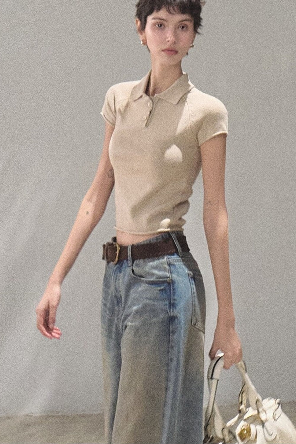 Vintage Hand-Painted Wide Leg Jeans Set