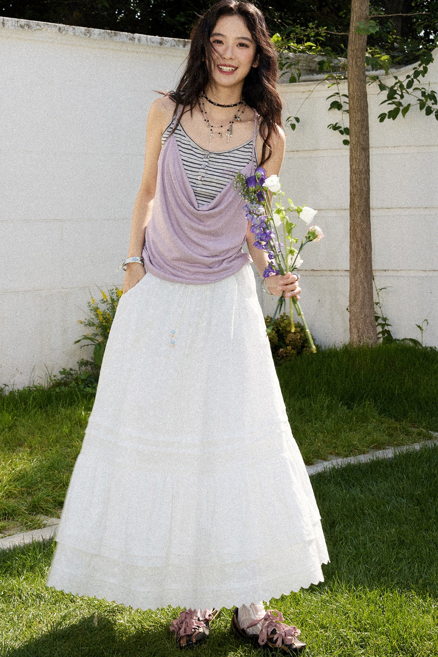 Waltz Patchwork A-Line Skirt