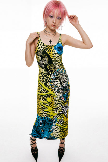 Retro Leopard Print Tank Dress
