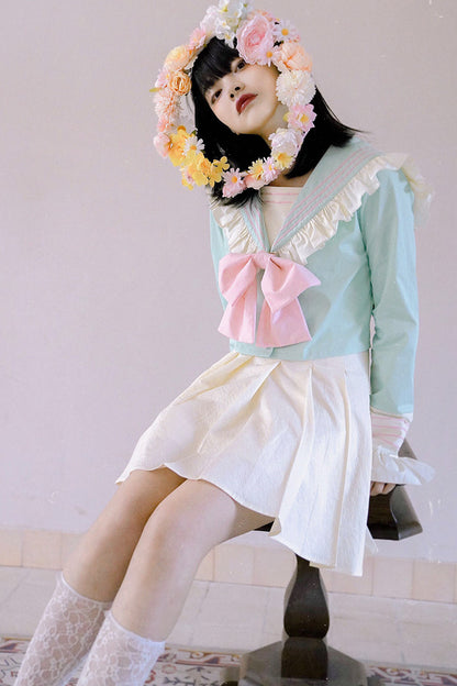 Cream Sailor Collar Jacket