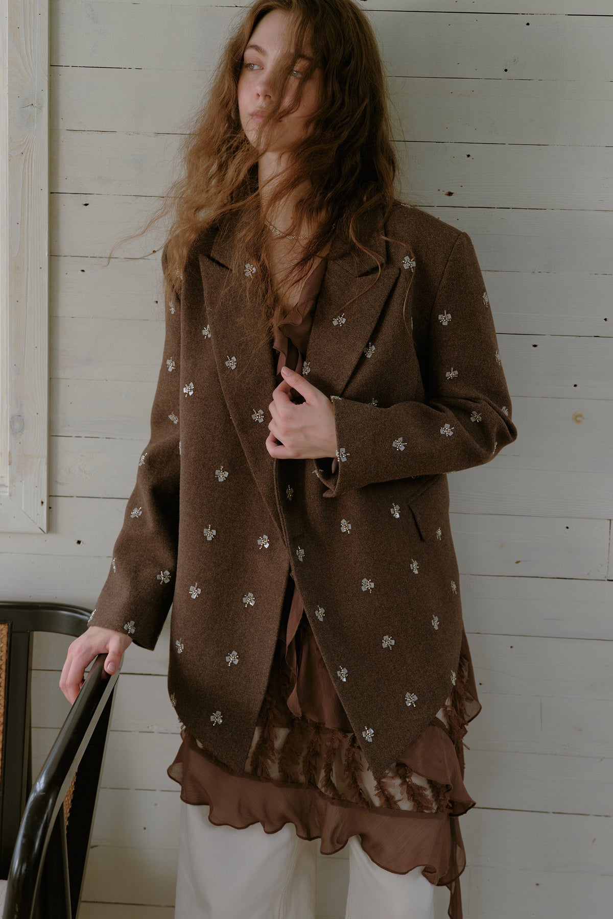 Beaded Woolen Blazer