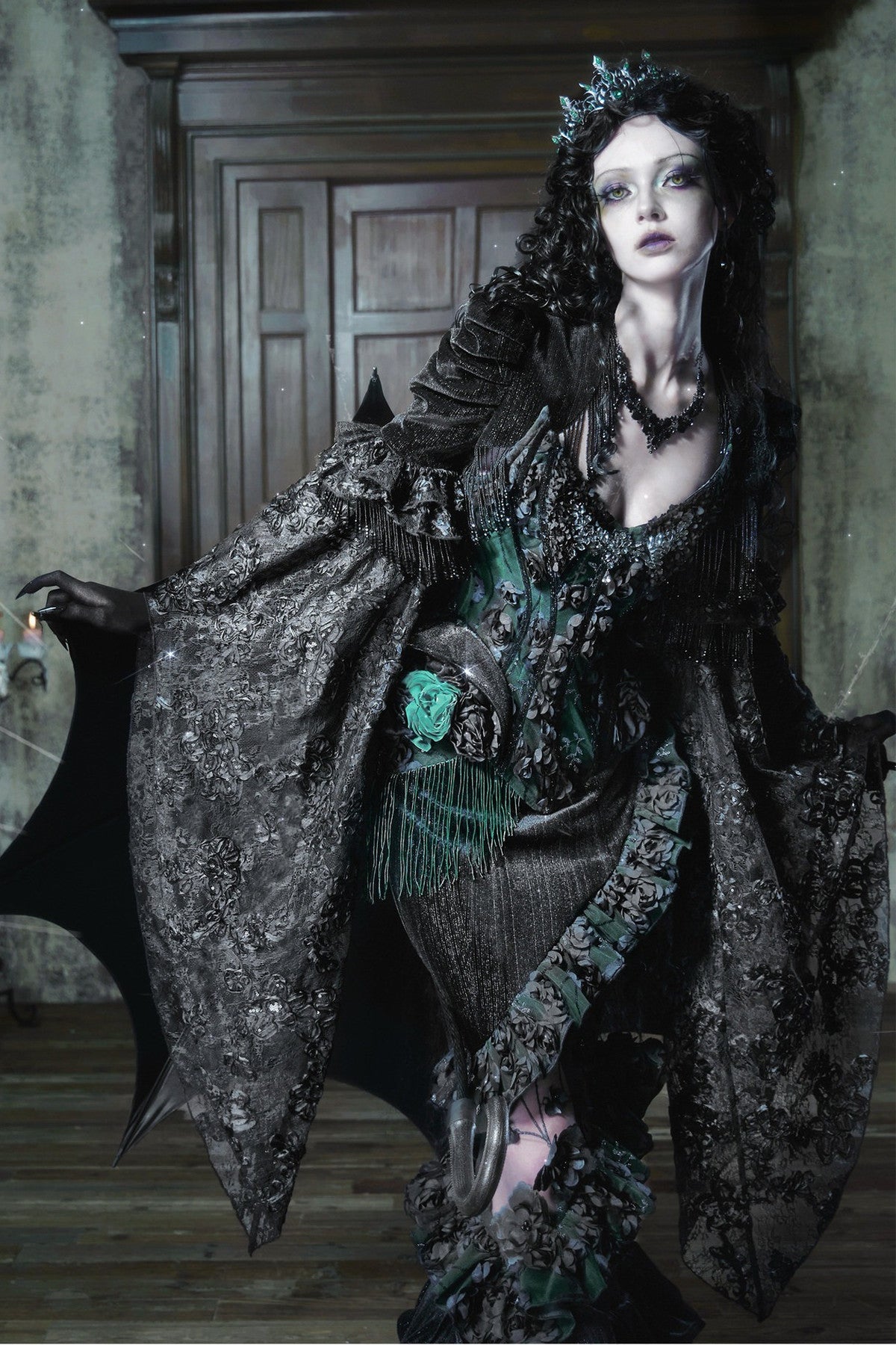 Gothic Fishbone Lace Corset Set-Up