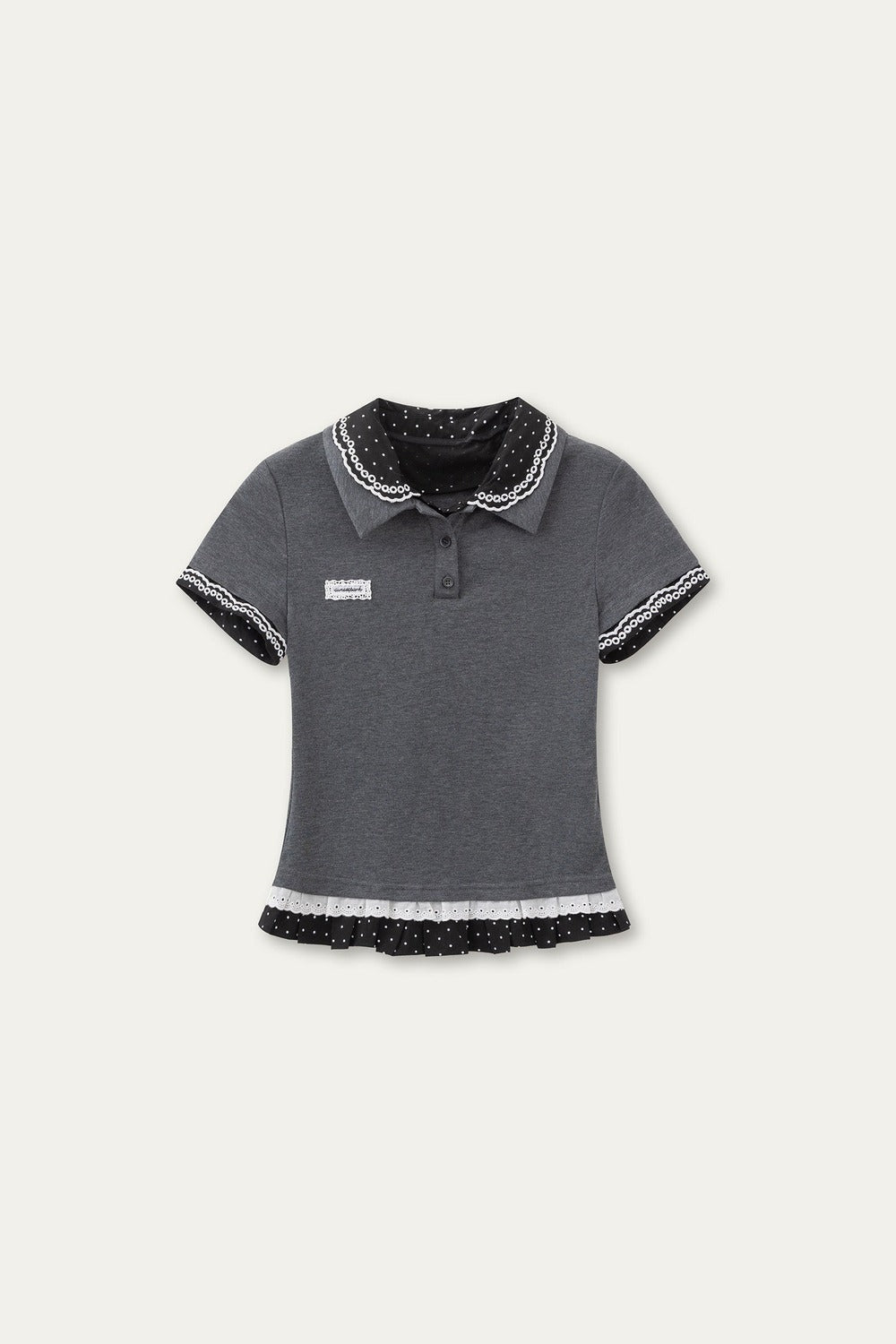 Retro Knit Polka Dot Polo