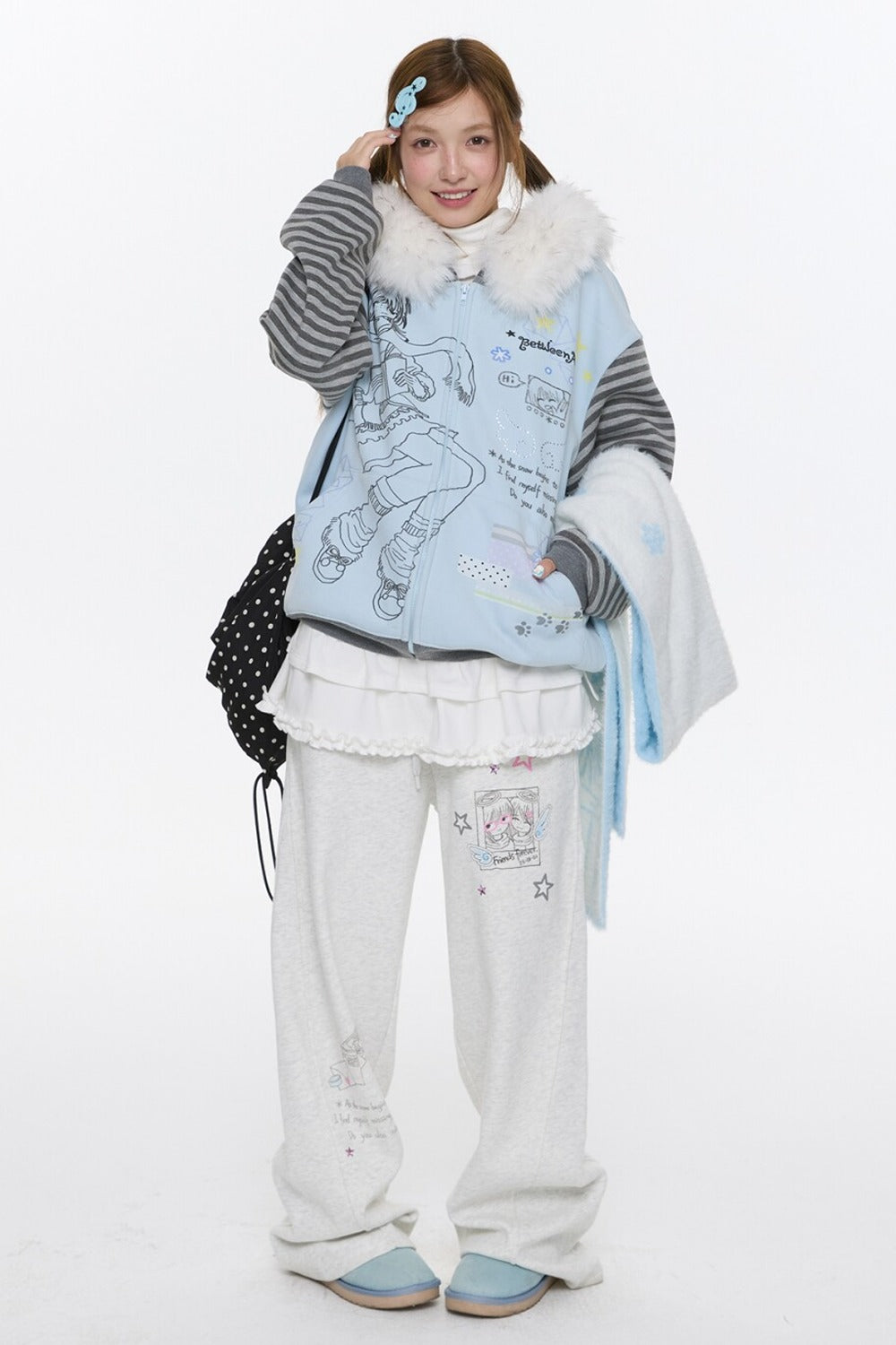 Gray Fleece-Lined Sweatpants