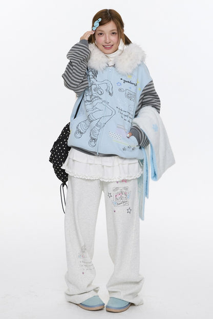 Gray Fleece-Lined Sweatpants